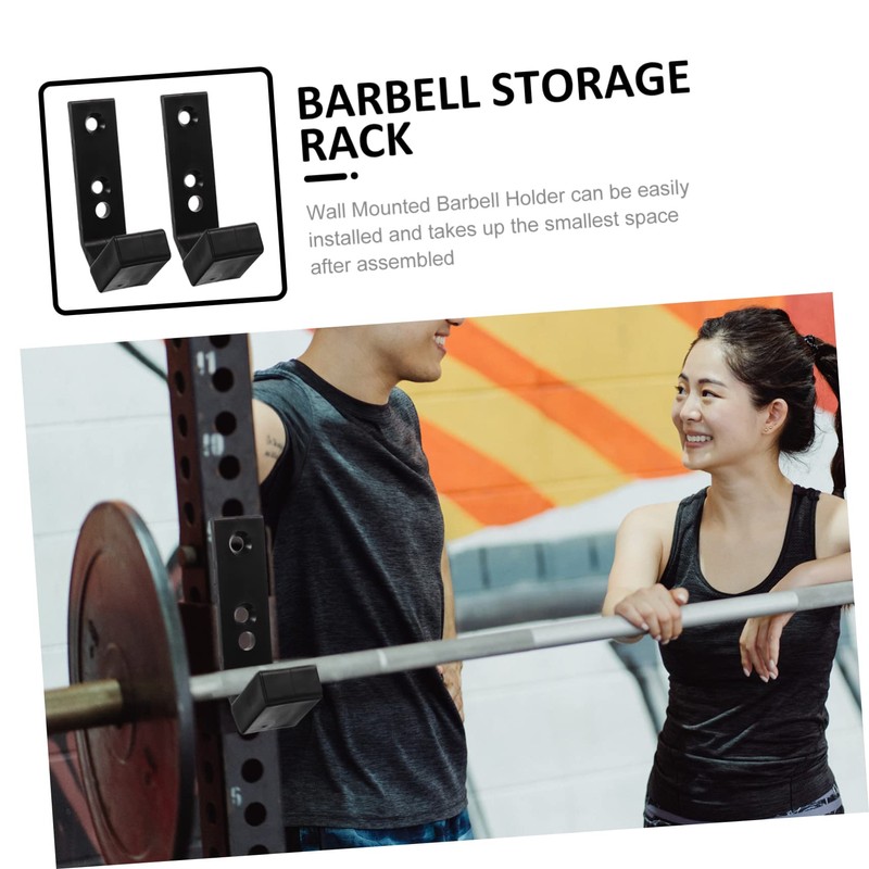 Kisangel 2Pcs Professional Barbell Mounted Storage for Dumbbells Space Saving
