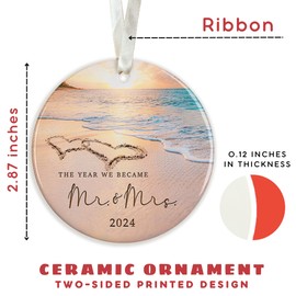 Wedding Gifts - Mr and Mrs Gifts - Wedding Gifts for Couples 2024, Wedding Gifts for Couple, Wedding Gifts for Bride - Future Mr and Mrs Gifts - 1st Married Bridal Shower Gifts - Ceramic Xmas Ornament