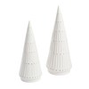 Lights4fun Set of 2 Indoor White Ceramic Light Up LED