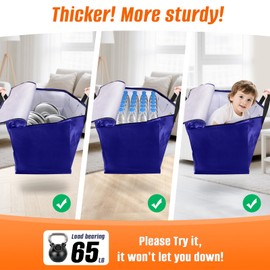 FabSpace 8-Pack Moving Bags with Backpack Straps & Carry Handles, 30 Gallons-125 L Heavy Duty Storage Totes for Space Saving, Foldable Storage Bags for College Dorm, Travel, Camping (Blue)