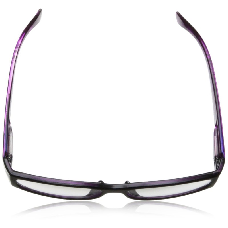Foster Grant Women's Imogen Rectangular Reading Glasses, Magenta/Transparent, 53 mm,