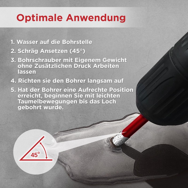 BAYERTAL® Fliesenbohrer Set 5tlg. 5, 6, 8, 10, 12 mm,