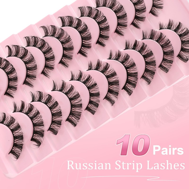 Sixstarhair Cat Eye False Eyelashes Artificial Natural Look Russian Strip