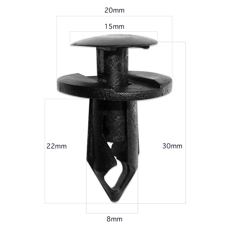 Lantee Car Clips - 50 Pieces Universal Nylon Plastic Fastener