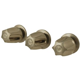 Bath Tub and Shower 3-Handle Remodeling Trim Kit Compatible with Price Pfister Verve Series Compression Shower Valve Trim Set with Large Handles, Brushed Nickel - By Plumb USA