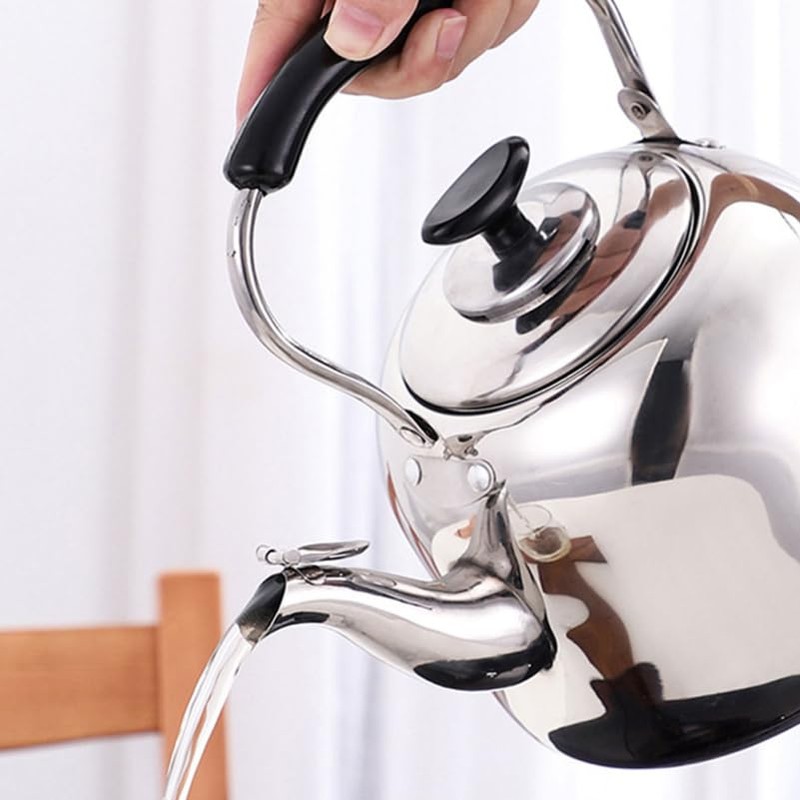 PRETYZOOM Stainless Steel Whistling Tea Kettle with Built-in Tea Strainer
