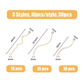 HOBBIESAY 30Pcs 3 Styles Ear Threads Threader Earrings Brass Earring Thread for Women 14K Gold Plated Chain Threaded Earrings for DIY Jewelry Making Christmas Jewelry Gift