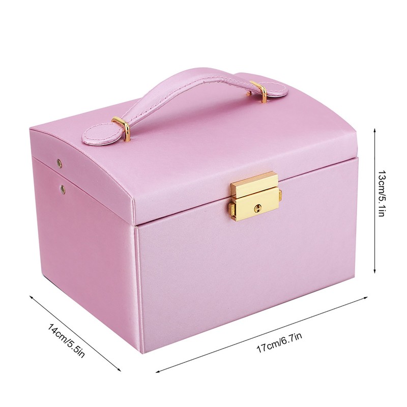 3 Tiers PU Leather Jewelry Storage Case Display Box Holder