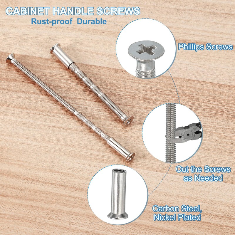 PATIKIL Cabinet Handle Screws M4x90, 20 Set Break Away Screws