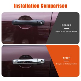 Tumukiw 9PCS Car Door Handle Decorative Cover Car Exterior Door Handle Cover Compatible with Honda Pilot 2003-2008 Car Door Handle Cover Protector Exterior Accessories