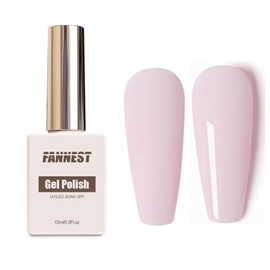 FANNEST Pink Gel Nail Polish, Spring Barely Pink Gel Polish Soak Off LED Nail UV LED Lamp Pastel Nail Art Manicure Salon DIY Home 0.5Oz Gift for Women