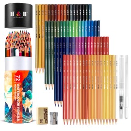 H & B Colored Pencils Set with Eraser, and Sharpener - Perfect for Drawing and Coloring - Soft Water-based Cores Ideal for Adults, Kids, and Beginners (Water-based)