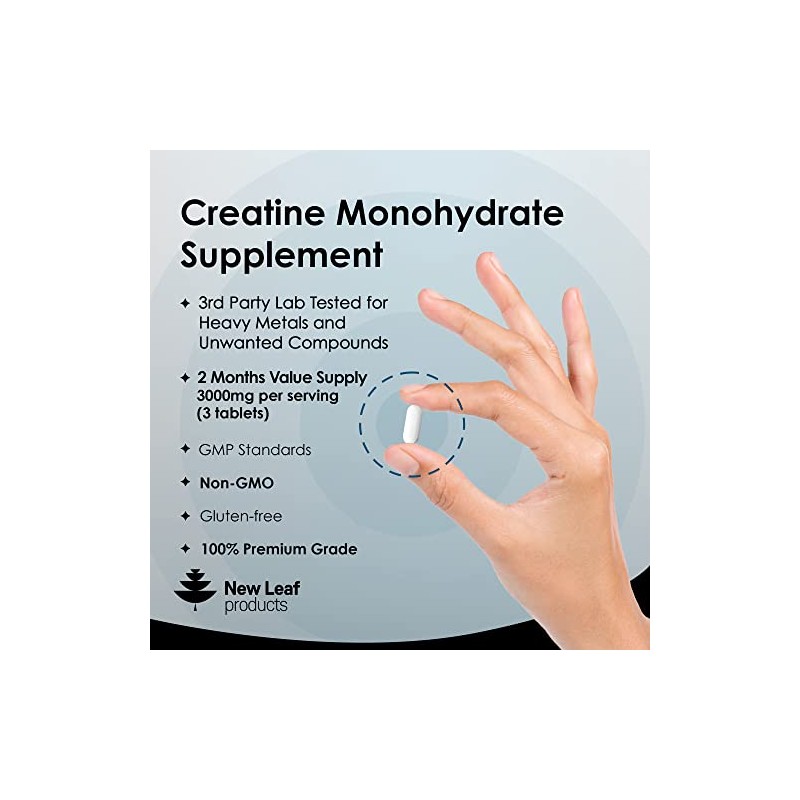 Creatine Monohydrate Tablets 3000mg - 180 Creatine Tablets - Exercise