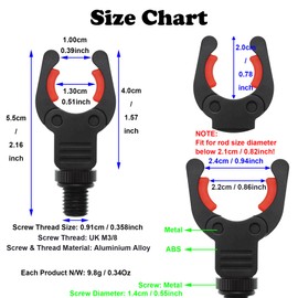 OKVGO 4pcs Carp Fishing Rod Butt Rests Gripper with Magic Magnet Clips for Pod and Bank Stick Holder New Model (Black)