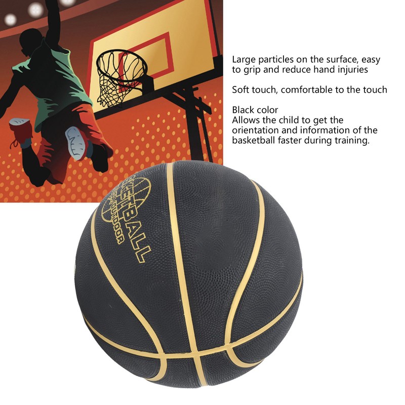 Black Basketball Training Wear Resistance Safe Large Particles Easy Grip