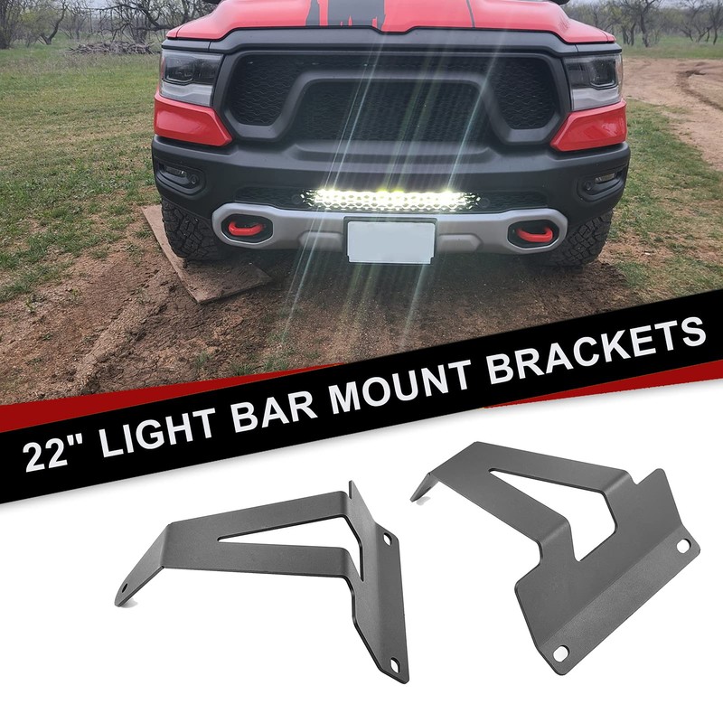 WSays 22" Front Hidden Lower Bumper Light Bar Mounting Brackets