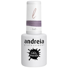 Andreia Semi-Permanent Nail Polish Gel Polish Colour BA3 Pink Glitter - Grey Tones and Purple - 10.5 ml