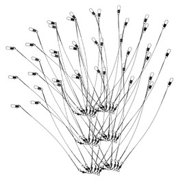 CORHAD 50pcs Steel Fishing Leaders Swivels and Snaps Bite Wire Leaders for Freshwater Fishing Lightweight and Abrasion Resistant Gear