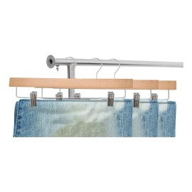 Exhivit Gancho De Madera Con Pinza Ajustable Corrediza Paq C/20 Pzs