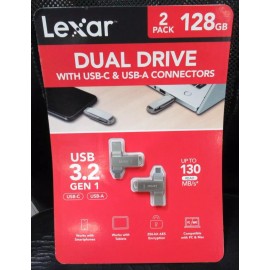 Lexar BRAND NEW!! Lexar DUAL DRIVE with USB-C & USB-A. 3.2 GEN 1 (128GB x 2 PACK)