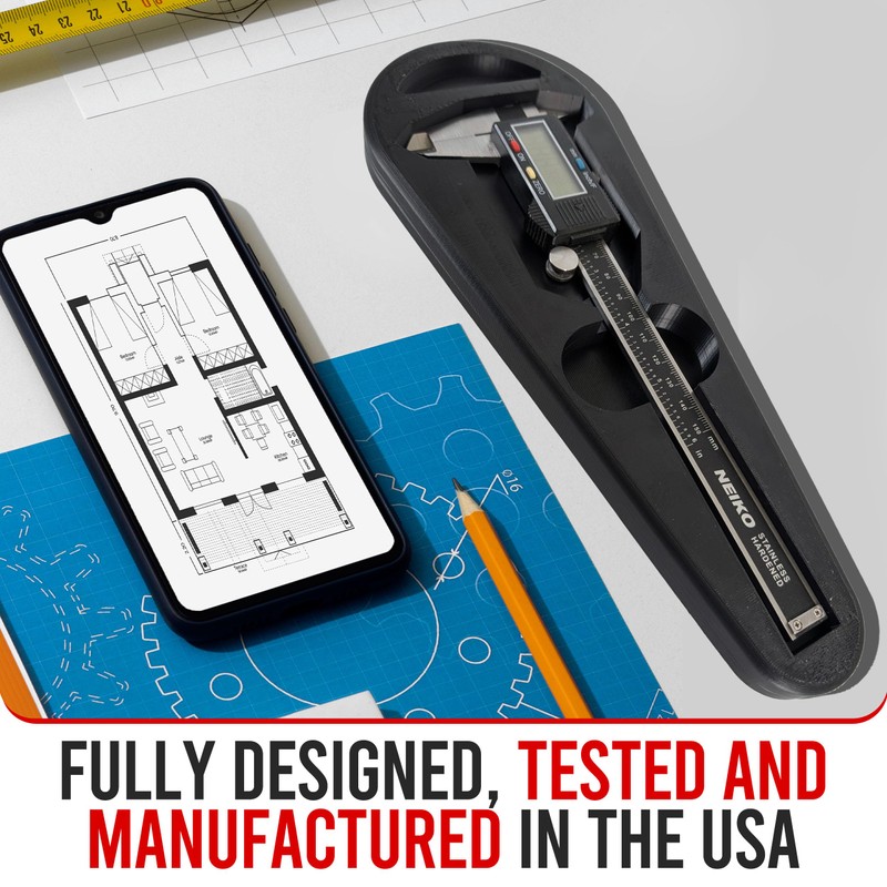 Engenuit USA-Made Magnetic Caliper Holster for Micrometers & Precision Tools