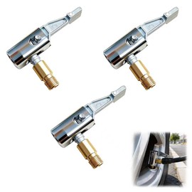3PCS Brass Tire Air Chucks, Quick Release Tyre Inflator Adaptor, 8mm Tyre Valve Extension Adaptors for Car, No Leakage Car Connector Clamp for Wheel