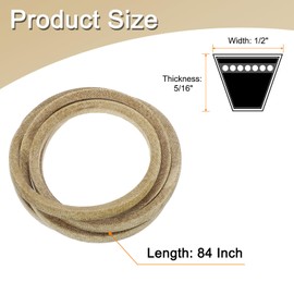 sourcing map 4LK840 Cord Grey Color, 1/2" x 84" Cord for AYP 8828A49 with 46 Mower Deck Belt