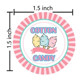 Cotton Candy Restaurant Food Stickers,2INCH Package Stickers Adhere to Candy Package Freshness Labels for Cotton Candy Package.(210 Pcs/Pack)