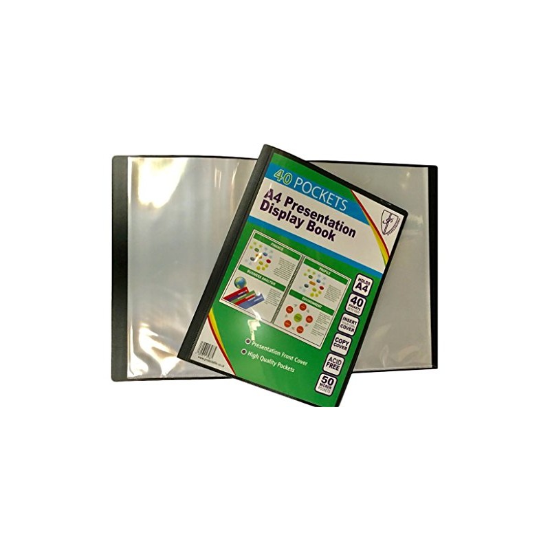 Tiger 300933 40 A4 Pocket Presentation Display Book - Black