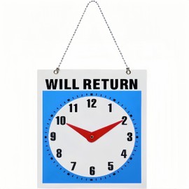 Plastic Time Indicator Highly Visible Out to Lunch Signs for Office Door Will Return Sign Be Back Sign with Clock Design Perfect for Business Use and Directing Customers with Clear Readability