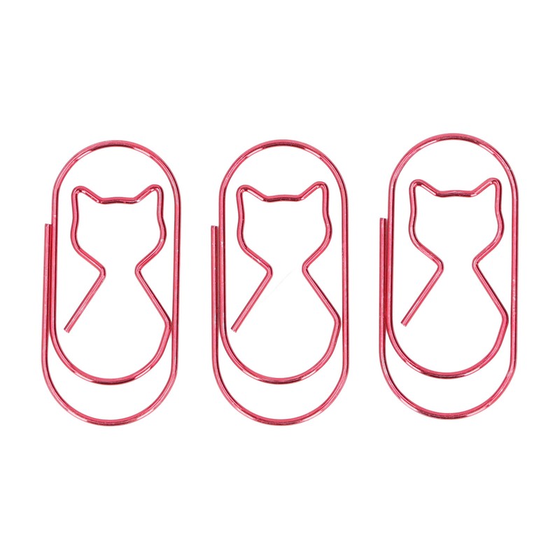 4 Box Cute Cat Paper Clip Fun Shaped Plated Surface