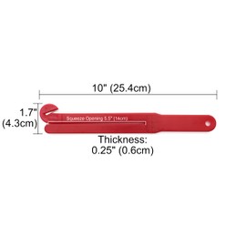 Food Bag Pouch Cutter Opener with Stainless Steel Blade and Squeezer for Kitchens - Includes EZ Hang Chain and Suction Cup for Easy Storage (Red (2pk))