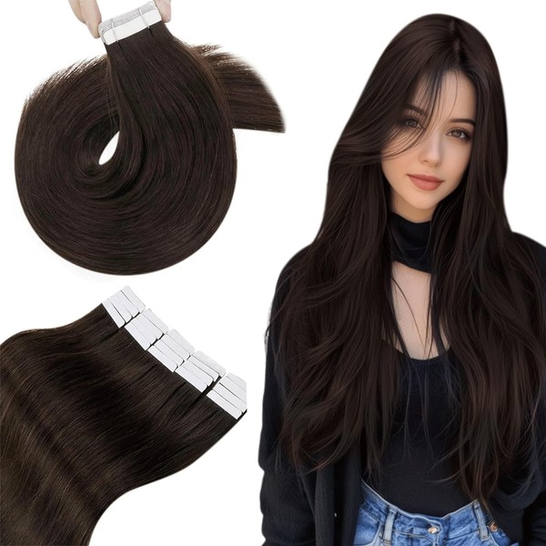 Hetto Tape Extensions Real Hair Brown 60 cm Tape-In Extensions