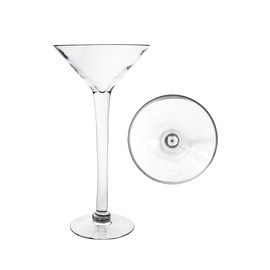 Mega Vases Martini Vase 8 Inch x 16 Inch, Decorative Clear Glass with Sturdy Base, Wedding Centerpieces, Flower Bouquets, Home Décor, Celebrations, Parties, Event Planning, Arts & Crafts