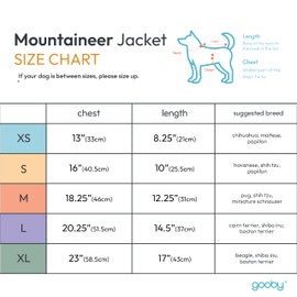 Gooby Mountaineer - Chaqueta para perro – Menta, M – Abrigo cálido con cremallera con asa de elevación y correa de doble anillo tórico, resistente al agua, suéter para perros pequeños y perros medianos