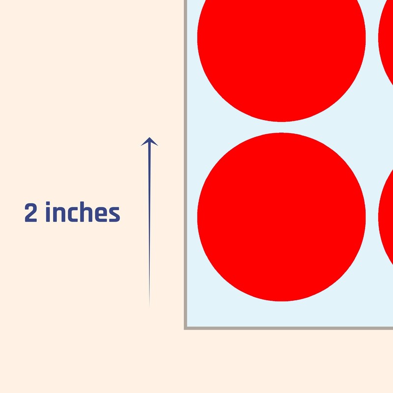 2" Round Color Coding Circle Sticker Labels - Red, Pack