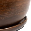 Dark brown ceramic 11 cm planter with saucer, ORB series