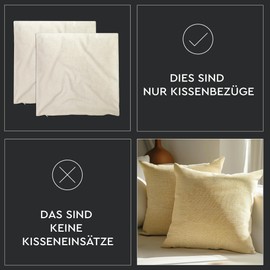 Encasa Homes Chenille Cushion Covers, Set of 2, Moss, 50 x 50 cm, Textured, Solid Colour, Soft & Smooth, Square Accent Decoration Cushion for Couch, Sofa, Chair, Bed & Floor