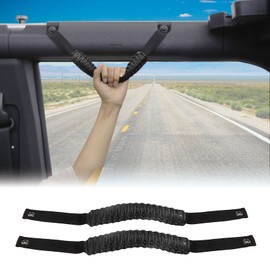 GBmall Bronco Grab Handles, 2 x Roll Bar Grab Handles Grip Handle for 2021 2022 Ford Bronco Accessories Car Roof Handle Rope Interior Accessories (Black)