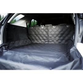Bulldogology SUV Cargo Liner for Dogs 55"x106" Heavy Duty Pet Trunk Cargo Cover - Dog Car Seat Cover Waterproof Nonslip - Dog Hair, Muddy Paws, Scratches Cover Protector for Cars Vans (X-Large, Black)