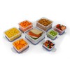 Popit! 8 Clear Food Storage Containers Set, Microwave and Freezer