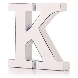 giftwarez Vintage White Wooden K Letter