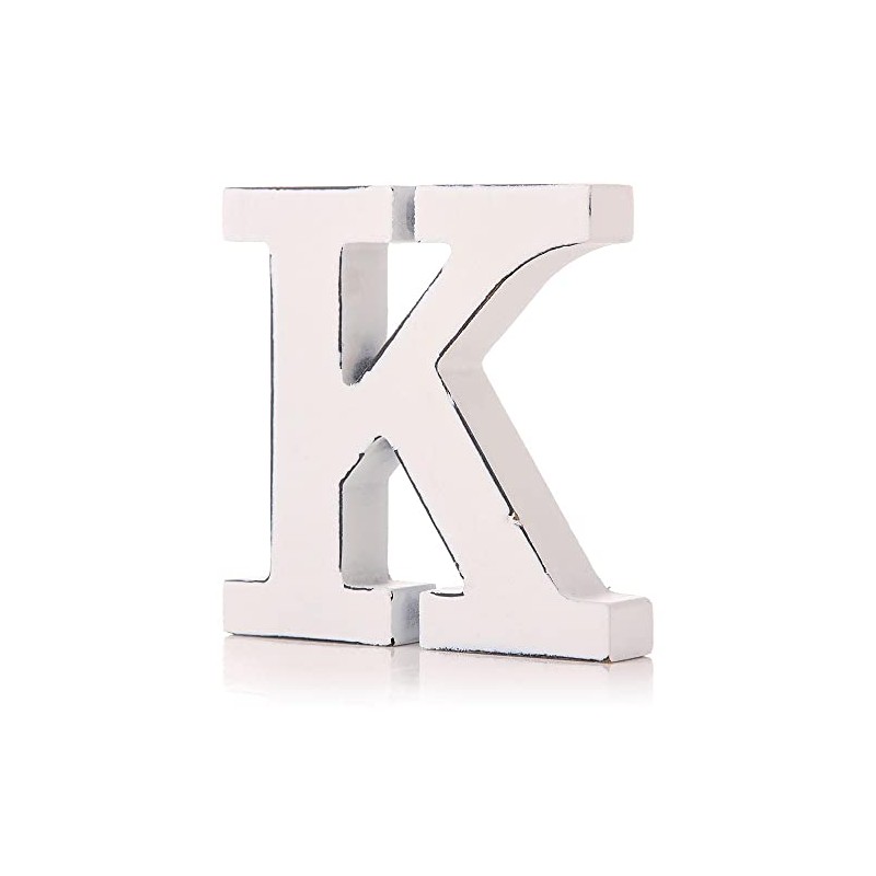 giftwarez Vintage White Wooden K Letter