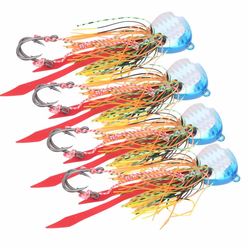 4Pcs 65g Fishing Artificial Baits Silicone Skirts Lures with Hook