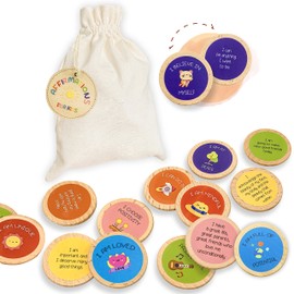 STOFINITY Positive Affirmations Cards for Kids - Daily Affirmations for Kids, Positive Affirmation Chips for Toddlers Child, Motivational Quotes Inspirational Tokens Bulk Classroom Gifts for Students