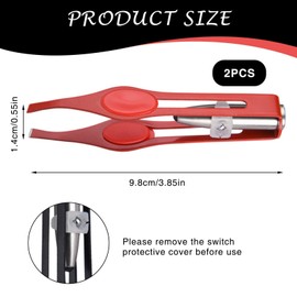 LED-Pinzette, Leucht-Pinzette, Make-up Edelstahl, Augenbrauen-Pinzette Damen, Präzisions-Augenbrauen-Tool Wimpernzange - 2 Stück