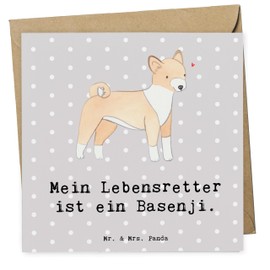 Mr. & Mrs. Panda Deluxe Karte Basenji Lebensretter - Geschenk, Welpe, Glückwunschkarte, Hunderasse, Geburtstagskarte, Hochzeitskarte, Kongo-Terrier,
