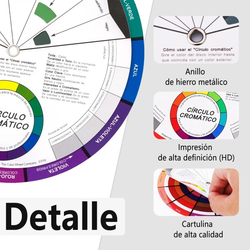 2pzs Círculo Crómatico Profesional Rueda De Color En Español