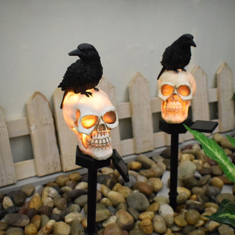 All Saint's Day Solar Powered Lights Skull Crow Pumpkin LED