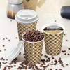 Ginkgo 100 Pack Disposable Coffee Cups with Lids 12 oz,